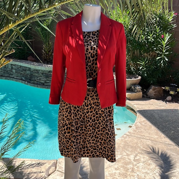 Fall Rustic Orange Red Twill Blazer - Picture 8 of 9
